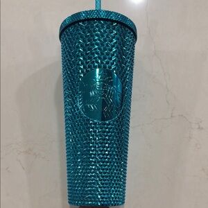 NEW Starbucks  Chrome Blue Summer 2023 24oz Limited Edition Studded Tumbler